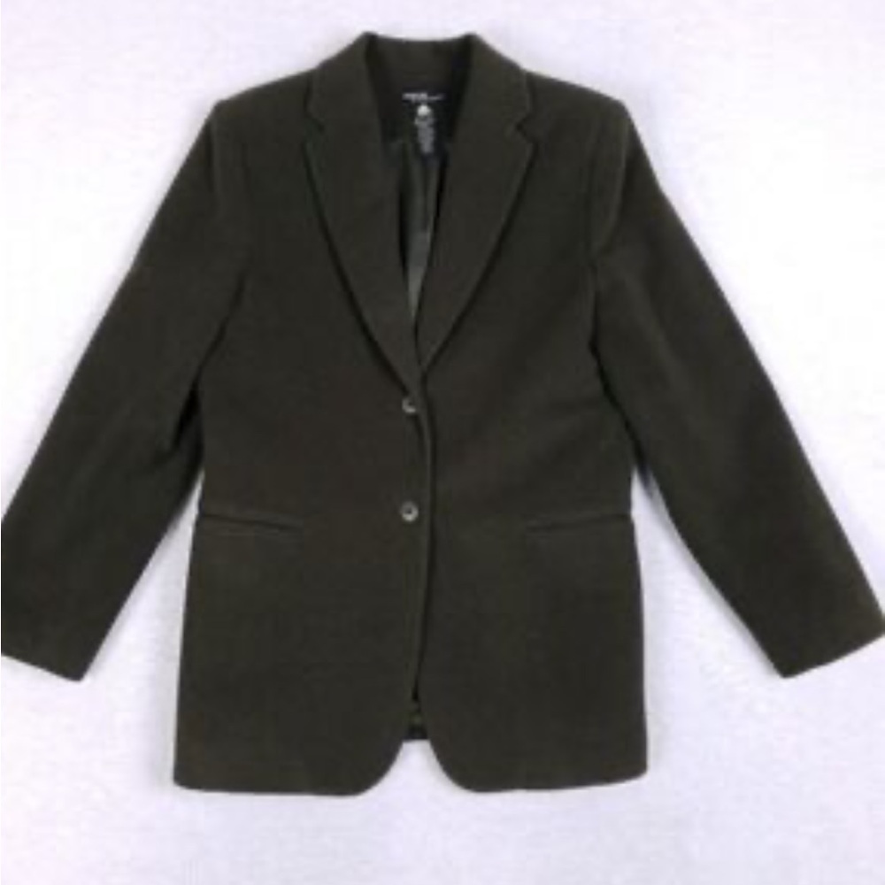 Valerie by Valerie Steven’s Wool rich blend button down Forest green blazer